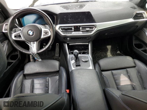 2021 BMW 3 Series M340i xDrive with VIN 3MW5U9J07M8B90157, listed as a Copart auction lot 57823394 with 0 mi miles and Salvage Title. Bid and sale history available at carsss.com. Image 8.