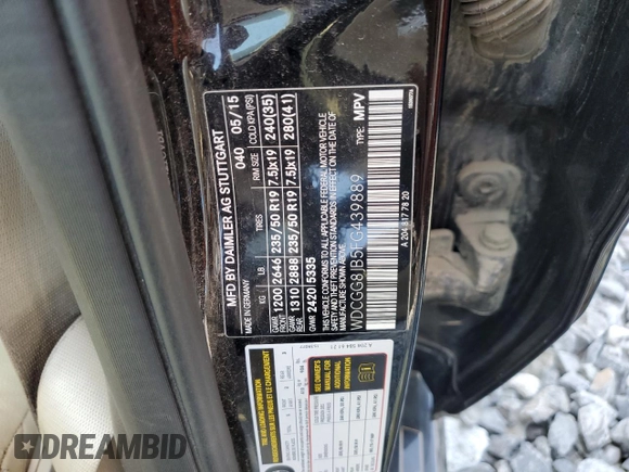 2015 Mercedes-Benz GLK 350 with VIN WDCGG8JB5FG439889, listed as a Copart auction lot 63752384 with 110,234 mi miles and Salvage Title. Bid and sale history available at DreamBid. Image 13.