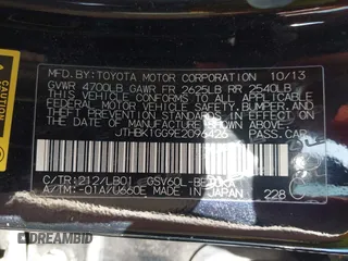 2014 Lexus ES 350 with VIN JTHBK1GG9E2096426, listed as a IAAI auction lot 42008954 with 170,915 mi miles. Bid and sale history available at carsss.com. Image 9.