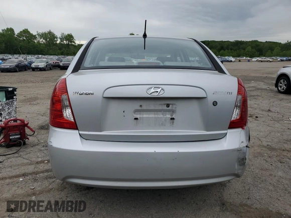 2008 Hyundai Accent GLS with VIN KMHCN46C48U205120, listed as a Copart auction lot 58738075 with 158,061 mi miles and Salvage title. Bid and sale history available at DreamBid. Image 6.