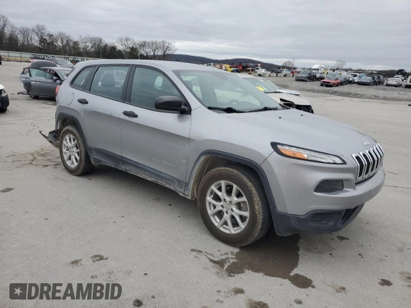 2017 Jeep Cherokee Sport with VIN 1C4PJMAS5HW632004, listed as a Copart auction lot 48033275 with 95,496 mi miles and Salvage Title. Bid and sale history available at carsss.com. Image 4.