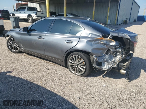 2021 Infiniti Q50 Luxe z VIN JN1EV7BP9MM702393, wystawiony jako Copart lot #55687435 z przebiegiem Nie podano mil oraz Czysty tytuł • Clean title. Historia ofert i sprzedaży dostępna na DreamBid. Obrazek 2.