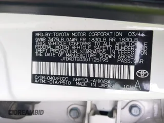 2016 Toyota Prius One with VIN JTDKDTB33G1125195, listed as a IAAI auction lot 42054098 with 134,272 mi miles and . Bid and sale history available at DreamBid. Image 9.