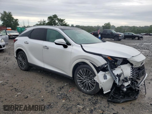 2025 Lexus RX 350h with VIN 2T2BBMCA6SC076955, listed as a Copart auction lot 63269815 with Not provided miles and Salvage title. Bid and sale history available at DreamBid. Image 4.