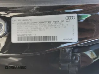 2017 Audi A3 Sedan Premium Plus with VIN WAUJ8GFF3H1061718, listed as a Copart auction lot 60331263 with 80,315 mi miles. Bid and sale history available at carsss.com. Image 12.
