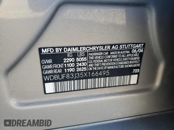 2005 Mercedes-Benz E 500 z VIN WDBUF83J35X166495, wystawiony jako Copart lot #74104874 z przebiegiem 107 329 mil mil oraz Czysty tytuł • Clean title. Historia ofert i sprzedaży dostępna na DreamBid. Obrazek 12.
