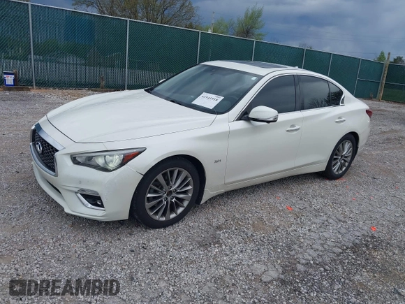 2020 Infiniti Q50 with VIN JN1EV7AR4LM250984, listed as a IAAI auction lot 41941918 with 76,086 mi miles and . Bid and sale history available at DreamBid. Image 2.
