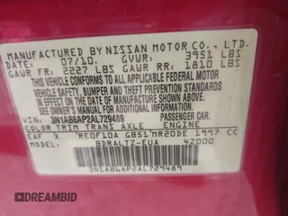 2010 Nissan Sentra S with VIN 3N1AB6AP2AL729489, listed as a IAAI auction lot 42586519 with 114,611 mi miles and . Bid and sale history available at DreamBid. Image 9.