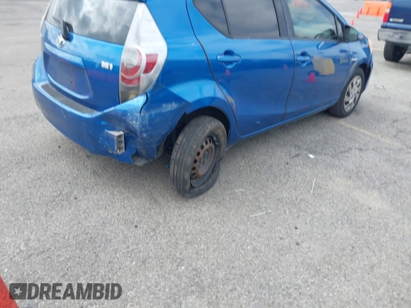 2012 Toyota Prius One with VIN JTDKDTB39C1527314, listed as a IAAI auction lot 41888276 with Not Provided miles. Bid and sale history available at carsss.com. Image 4.
