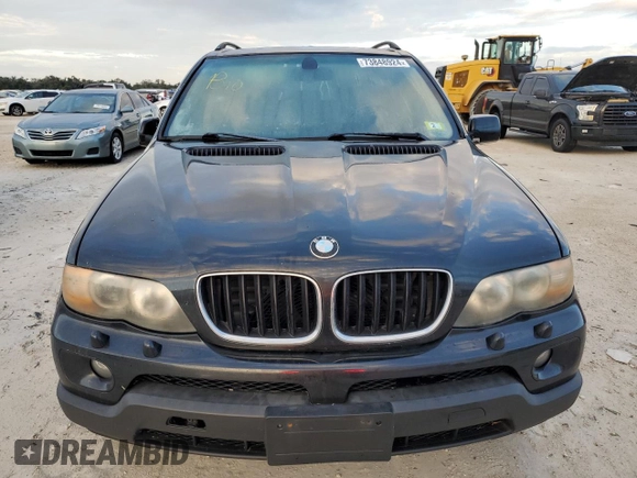 2005 BMW X5 3.0i with VIN 5UXFA13535LB09774, listed as a Copart auction lot 73848924 with 0 mi miles and Salvage Title. Bid and sale history available at carsss.com. Image 5.