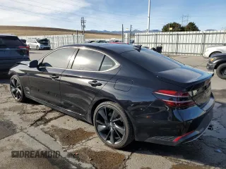 2023 Genesis G70 2.0T with VIN KMTG34TA5PU132838, listed as a Copart auction lot 85335444 with 5,970 mi miles and Salvage Title. Bid and sale history available at DreamBid. Image 2.