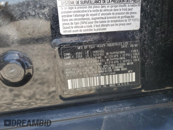 2010 Subaru Outback с VIN 4S4BRCAC7A3313440, выставлен на аукционе Copart как лот 56323905 с пробегом 160 894 миль миль и Чистый • Clean title. История ставок и продаж доступна на DreamBid. Изображение 12.
