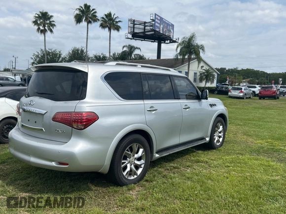 2011 Infiniti QX56 7-passenger with VIN JN8AZ2NF5B9501407, listed as a Copart auction lot 54362915 with 169,663 mi miles and Clean Title. Bid and sale history available at carsss.com. Image 4.