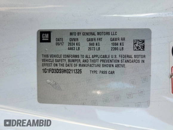 2017 Chevrolet Camaro 2LT z VIN 1G1FD3DS9H0211326, wystawiony jako Copart lot #73883384 z przebiegiem Nie podano mil oraz Nie do naprawy • Non repairable. Historia ofert i sprzedaży dostępna na DreamBid. Obrazek 12.