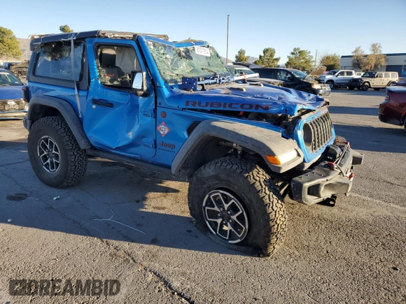 2024 Jeep Wrangler Rubicon z VIN 1C4PJXCG1RW298288, wystawiony jako Copart lot #81371914 z przebiegiem 4 445 mil mil oraz Szkoda całkowita • Salvage title. Historia ofert i sprzedaży dostępna na DreamBid. Obrazek 4.