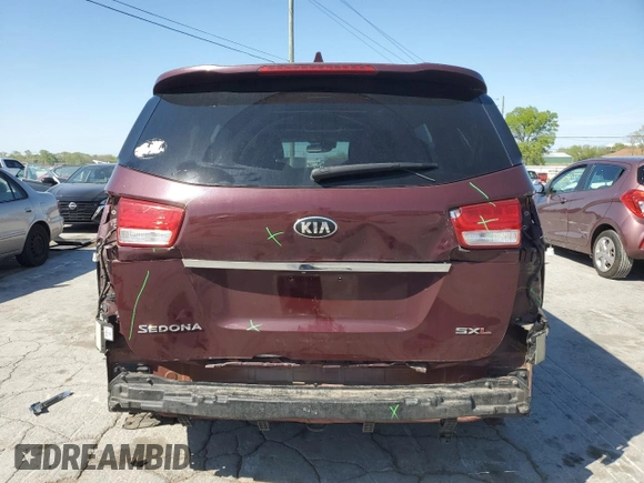2015 Kia Sedona SX-L with VIN KNDME5C17F6026654, listed as a Copart auction lot 53024285 with 142,351 mi miles and Salvage Title. Bid and sale history available at DreamBid. Image 6.