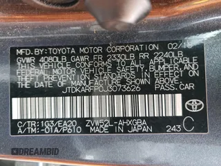 2018 Toyota Prius Plus with VIN JTDKARFP0J3073626, listed as a Copart auction lot 52415995 with 49,276 mi miles and Salvage Title. Bid and sale history available at DreamBid. Image 12.