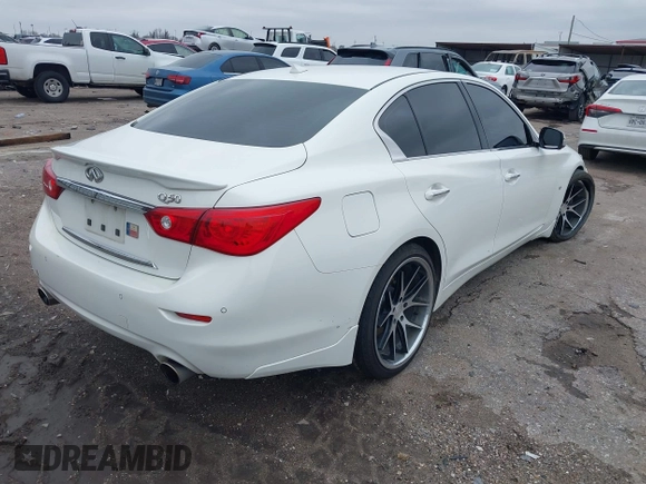 2014 Infiniti Q50 Sport with VIN JN1BV7AP1EM688494, listed as a IAAI auction lot 41622119 with 152,881 mi miles and . Bid and sale history available at DreamBid. Image 4.