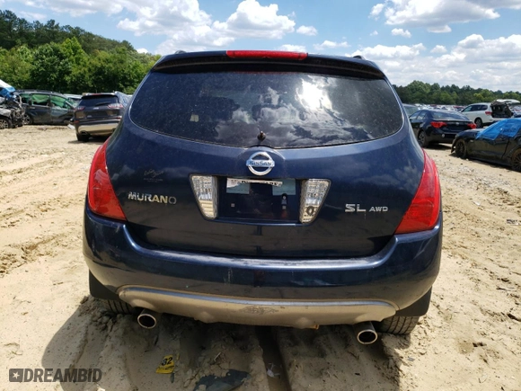 2005 Nissan Murano SL with VIN JN8AZ08W35W426860, listed as a Copart auction lot 56135664 with 0 mi miles and Salvage Title. Bid and sale history available at carsss.com. Image 6.