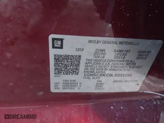 2020 Chevrolet Tahoe LT with VIN 1GNSCBKC9LR231036, listed as a IAAI auction lot 41325561 with 92,328 mi miles. Bid and sale history available at carsss.com. Image 9.