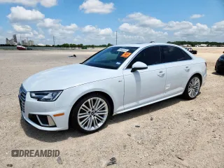 2019 Audi A4 Premium Plus with VIN WAUENAF46KA009867, listed as a Copart auction lot 60683135 with 52,649 mi miles and Salvage title. Bid and sale history available at DreamBid. Image 1.