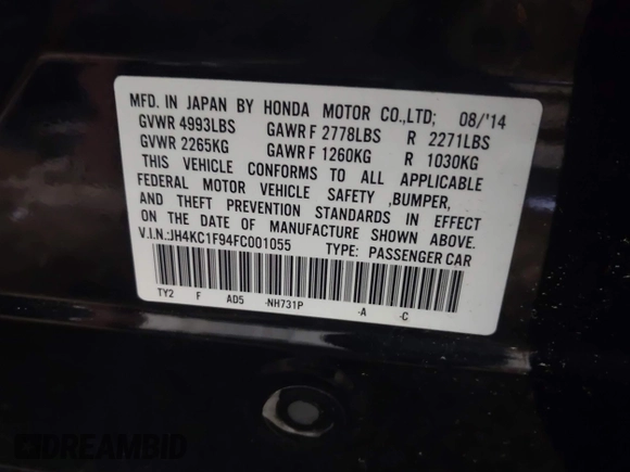 2015 Acura RLX Advance with VIN JH4KC1F94FC001055, listed as a IAAI auction lot 42253473 with 93,421 mi miles and . Bid and sale history available at DreamBid. Image 9.
