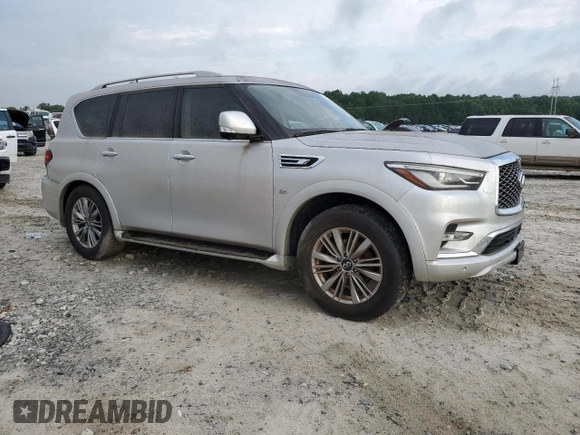 2018 Infiniti QX80 with VIN JN8AZ2NE6J9191550, listed as a Copart auction lot 62253904 with 75,841 mi miles and Salvage Title. Bid and sale history available at carsss.com. Image 4.