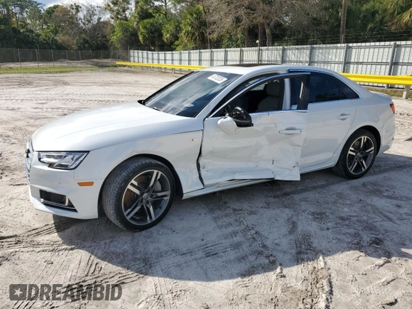 2017 Audi A4 Prestige with VIN WAUFNAF43HN011808, listed as a Copart auction lot 46702035 with 98,205 mi miles and Salvage Title. Bid and sale history available at carsss.com. Image 1.