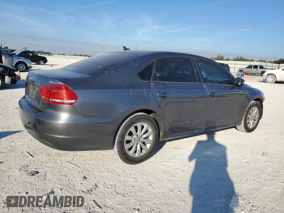 2014 Volkswagen Passat S with VIN 1VWAS7A3XEC101243, listed as a Copart auction lot 43399135 with 103,464 mi miles and Salvage Title. Bid and sale history available at carsss.com. Image 3.