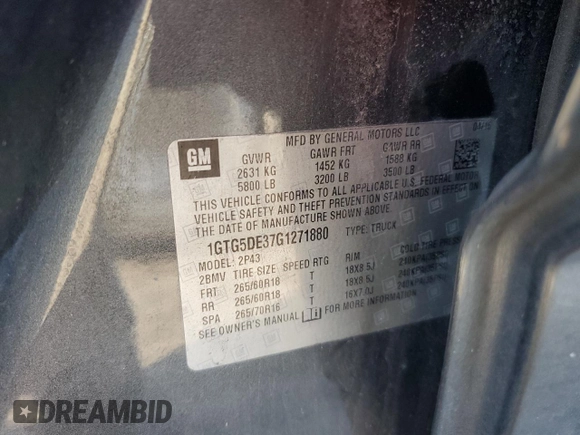 2016 GMC Canyon 2WD SLT with VIN 1GTG5DE37G1271880, listed as a Copart auction lot 79825324 with 141,748 mi miles and Salvage Title. Bid and sale history available at carsss.com. Image 15.