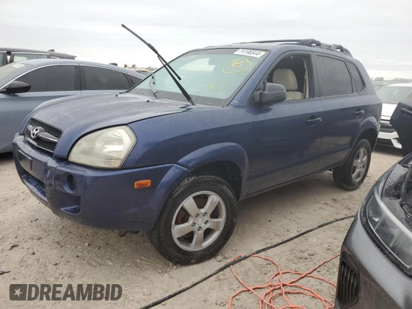 2008 Hyundai Tucson GLS with VIN KM8JM12B78U829998, listed as a Copart auction lot 74198544 with 0 mi miles and Salvage Title. Bid and sale history available at carsss.com. Image 1.