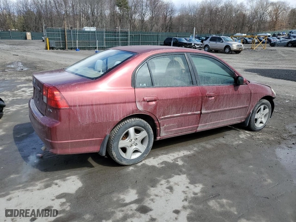 2005 Honda Civic Sdn EX with VIN 2HGES26745H570006, listed as a Copart auction lot 50536625 with 88,550 mi miles and Salvage Title. Bid and sale history available at carsss.com. Image 3.