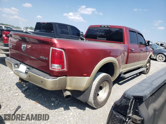 2015 Ram 3500 Longhorn with VIN 3C63RRKL1FG518256, listed as a Copart auction lot 69010274 with 179,788 mi miles and Salvage Title. Bid and sale history available at carsss.com. Image 3.