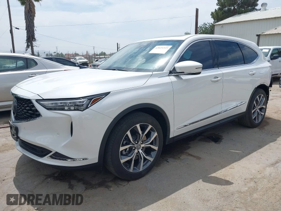 2022 Acura MDX w/Technology Package with VIN 5J8YD9H48NL009409, listed as a IAAI auction lot 42025333 with 21,889 mi miles. Bid and sale history available at carsss.com. Image 2.