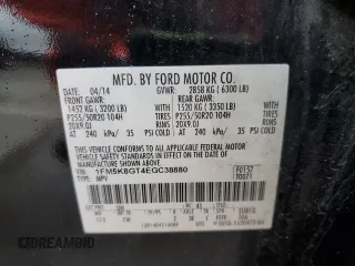 2014 Ford Explorer Sport z VIN 1FM5K8GT4EGC38880, wystawiony jako Copart lot #52496065 z przebiegiem 183 806 mil mil oraz Szkoda całkowita • Salvage title. Historia ofert i sprzedaży dostępna na DreamBid. Obrazek 14.