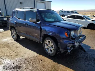 2019 Jeep Renegade Limited with VIN ZACNJBD11KPK01305, listed as a Copart auction lot 84065744 with 0 mi miles and Salvage Title. Bid and sale history available at carsss.com. Image 4.