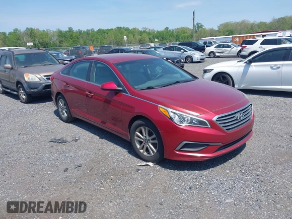 2016 Hyundai Sonata SE with VIN 5NPE24AF0GH426827, listed as a IAAI auction lot 42163411 with 120,294 mi miles and . Bid and sale history available at carsss.com. Image 1.