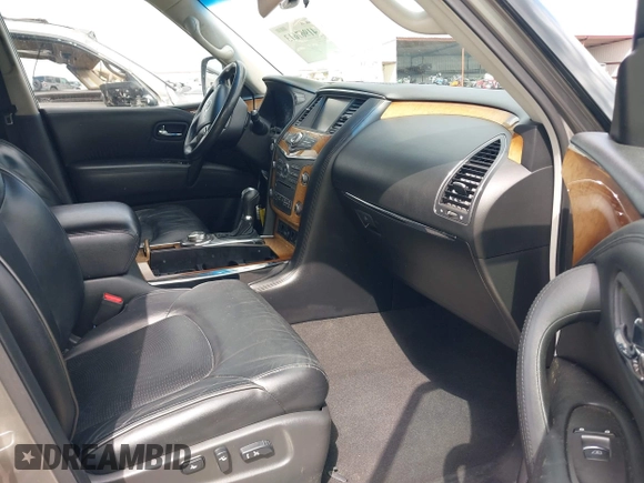 2014 Infiniti QX80 with VIN JN8AZ2NE0E9069465, listed as a IAAI auction lot 41967613 with 112,004 mi miles. Bid and sale history available at carsss.com. Image 5.