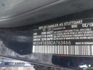 2013 Mercedes-Benz E 350 Luxury с VIN WDDHF5KB8DA763466, выставлен на аукционе IAAI как лот 42388714 с пробегом 109 323 миль миль и . История ставок и продаж доступна на DreamBid. Изображение 9.