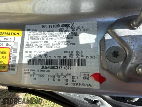 2014 Ford Fusion SE with VIN 3FA6P0HDXER214049, listed as a Copart auction lot 55528745 with 203,921 mi miles and Clean Title. Bid and sale history available at carsss.com. Image 10.