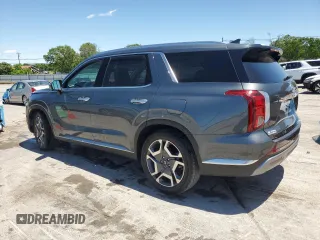 2023 Hyundai Palisade Limited z VIN KM8R54GE9PU624654, wystawiony jako Copart lot #57507355 z przebiegiem 14 600 mil mil oraz Szkoda całkowita • Salvage title. Historia ofert i sprzedaży dostępna na DreamBid. Obrazek 2.
