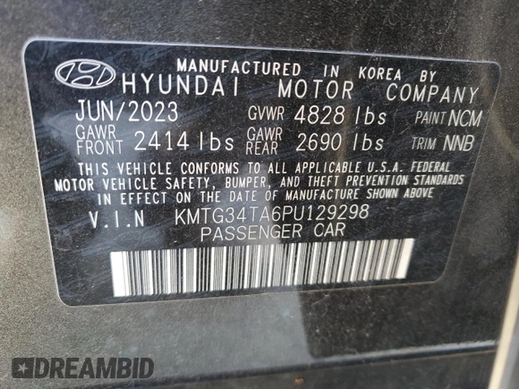2023 Genesis G70 2.0T with VIN KMTG34TA6PU129298, listed as a Copart auction lot 42752545 with 26,663 mi miles and Non Repairable. Bid and sale history available at DreamBid. Image 12.