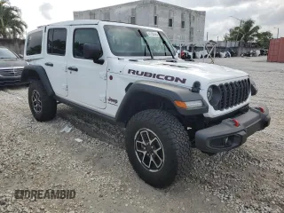 2024 Jeep Wrangler Rubicon with VIN 1C4PJXFG7RW247535, listed as a Copart auction lot 41755145 with 2,072 mi miles and Salvage title. Bid and sale history available at DreamBid. Image 4.