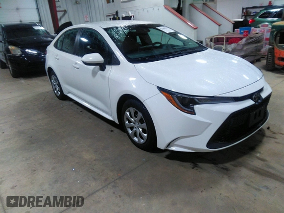 2021 Toyota Corolla LE with VIN 5YFEPMAE1MP189952, listed as a IAAI auction lot 42100355 with 57,345 mi miles. Bid and sale history available at carsss.com. Image 1.