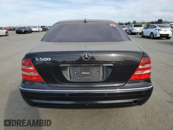 2002 Mercedes-Benz S 5.0L with VIN WDBNG75J32A295134, listed as a Copart auction lot 48179615 with 218,048 mi miles and Salvage Title. Bid and sale history available at carsss.com. Image 6.