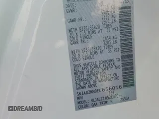 2014 Nissan Pathfinder Platinum with VIN 5N1AR2MN9EC656016, listed as a Copart auction lot 56662885 with 117,366 mi miles and Salvage title. Bid and sale history available at DreamBid. Image 13.