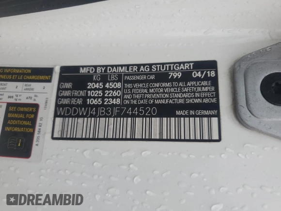 2018 Mercedes-Benz C 300 z VIN WDDWJ4JB3JF744520, wystawiony jako Copart lot #56414345 z przebiegiem Nie podano mil oraz Szkoda całkowita • Salvage title. Historia ofert i sprzedaży dostępna na DreamBid. Obrazek 13.