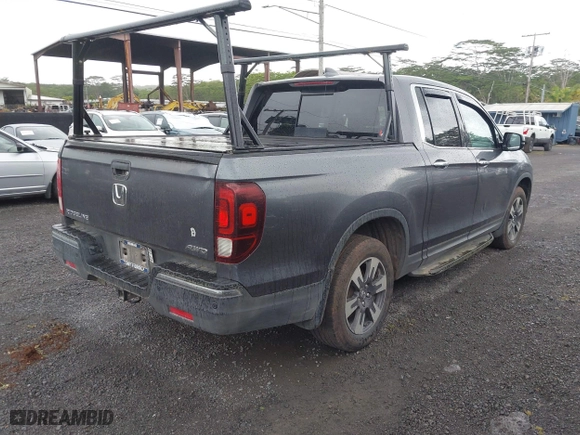 2017 Honda Ridgeline RTL-E with VIN 5FPYK3F76HB034774, listed as a IAAI auction lot 41754824 with 67,451 mi miles. Bid and sale history available at carsss.com. Image 4.