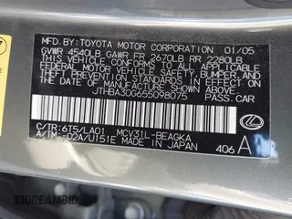 2005 Lexus ES 350 z VIN JTHBA30G655098075, wystawiony jako IAAI lot #42314272 z przebiegiem 78 012 mil mil oraz . Historia ofert i sprzedaży dostępna na DreamBid. Obrazek 9.