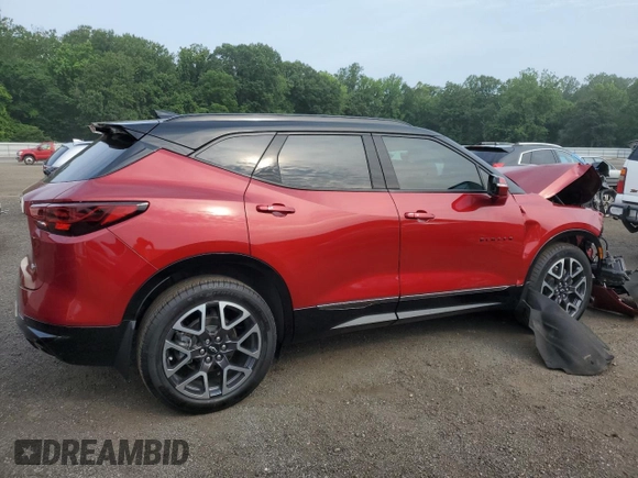 2024 Chevrolet Blazer RS with VIN 3GNKBKRS7RS121821, listed as a Copart auction lot 60870335 with 12,155 mi miles and Salvage title. Bid and sale history available at DreamBid. Image 3.